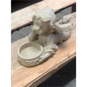 Zahradní dekorace ZahradniDekorace zahradní sochy - Andílek na svíčku na bříšku, výška 8 cm, 0,4 kg