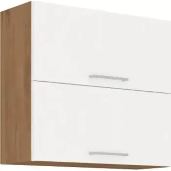 Kuchyňská linka Horní skříňka VEGA 80 GU-72 2F - dub lancelot / bílá extra vysoký lesk HG - SLEVA 3% s kodem radost25