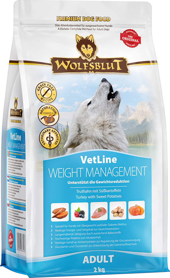 Wolfsblut Vetline Hundefutter Sparpaket – 2x2kg Weight Management, Getreidefrei, Hoher Fleischanteil