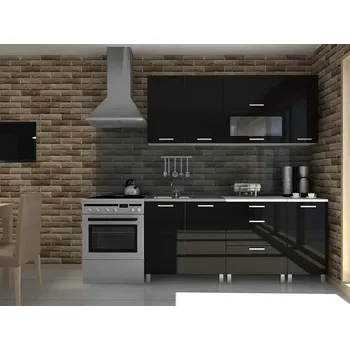 Kuchyňská linka Kuchyňská linka Timothy - černý lesk/MDR - doprava zdarma - SLEVA 3% s kodem radost25