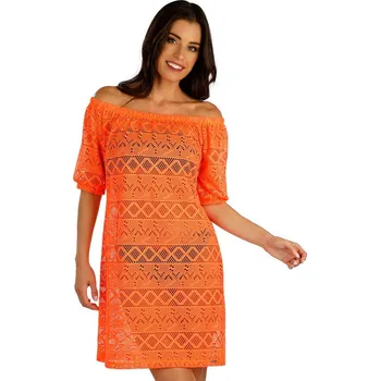 Dámské šaty Plážové šaty LITEX oranžové s krátkým rukávem M