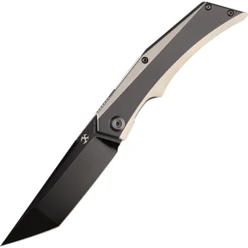 kapesní nůž Kansept Naska Black Stonewashed CPM-S35VN Tanto Černý eloxovaný a čistý titan K1035T2