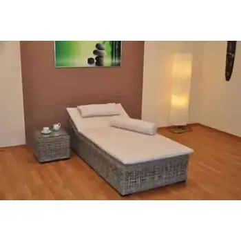 Zahradní lehátko Ratanové lehátko Karola s odkládacím stolkem, polstr bílý - doprava zdarma - SLEVA 3% s kodem radost25