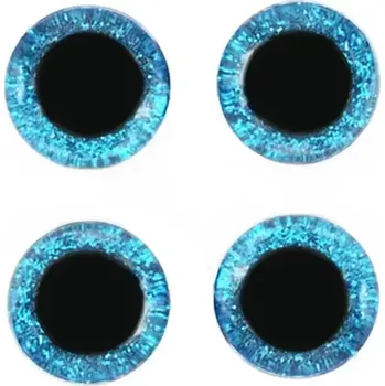 Bezpečnostní třpytivá očka 3D modrá 12mm (Bezpečnostní očka 3D modrá 12mm)