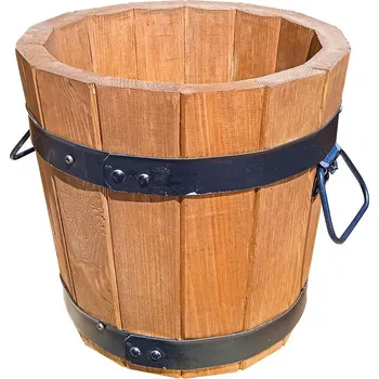Zahradní dekorace ZahradniDekorace Dřevěné vědro z borovice pr. 50x31, odstín dub