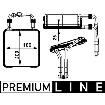 Výměník tepla Vymenik tepla, Vnitrni vytapeni MAHLE AH 78 000P