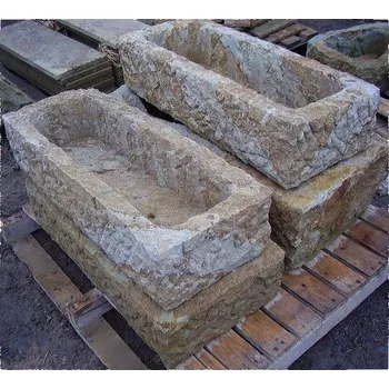 ZahradniDekorace kamenné koryto, květináč z pískovce NATUR 110x38x22