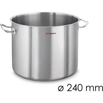 Hrnec G.Gastro Hrnec na polévku - Ø 240 mm - výška 195 mm | Velký hrnec | Nerezový hrnec | Jumbo hrnec
