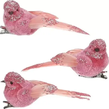 Váza Ptáček s klipem MO5010, 3ks růžový - SLEVA 3% s kodem radost25