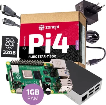 Stolní počítač Sada s Raspberry Pi 4B -1GB, Flirc krabička + 32GB microSD + příslušenství