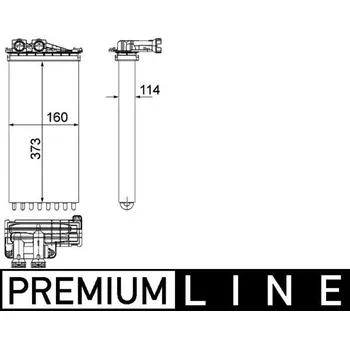 Výměník tepla Vymenik tepla, Vnitrni vytapeni MAHLE AH 196 000P