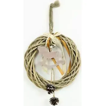 Vánoční dekorace Proutěný věnec KLA165 přírodní - SLEVA 3% s kodem radost25