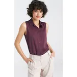 Halenka bez rukávů s límečkem B159 Barva: Fialová, Velikost: XL