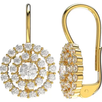Náušnice Couple, Třpytivé náušnice Roxanne, žluté zlato a zirkony, 585-52-3-0521.0Z00.0.00.001.08