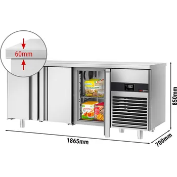 Lednice G.Gastro Mrazicí stůl PREMIUM - 1,87 x 0,7 m - se 3 dveřmi