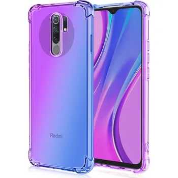 Pouzdro na mobilní telefon Kryt Xiaomi Redmi 9 silikon Shock duhový fialovo-modrý (obal neboli pouzdro na Xiaomi Redmi 9)