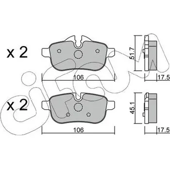 Brzdová destička Sada brzdových destiček, kotoučová brzda CIFAM 822-919-0
