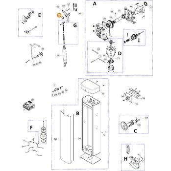 Pohon brány Nice PMCSE45.4630 Seegrovka pro SBAR, TUB3500, X-BAR