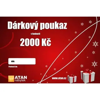 Dárková visačka ATAN Vánoční dárkový poukaz v hodnotě 2000 Kč Tištěný - SLEVA 3% s kodem radost25