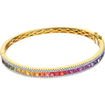 Náramek Náramek ze žlutého zlata s brilianty a barevnými safíry - ryzost 585 - 210.101