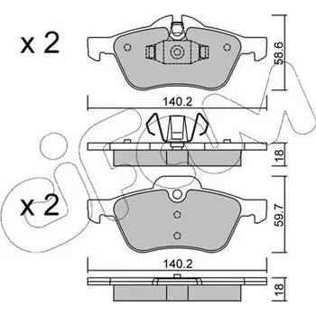 Brzdová destička Sada brzdových destiček, kotoučová brzda CIFAM 822-555-0