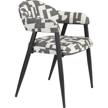 Jídelní židle Bílo-šedá čalouněná jídelní židle DUTCHBONE MIYO