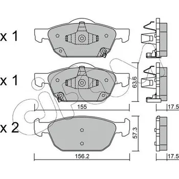 Brzdová destička Sada brzdových destiček, kotoučová brzda CIFAM 822-1009-0