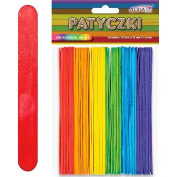 kreativní sada Dřívko kreativní 60ks Lékařské, barevné, 15x1,8cm