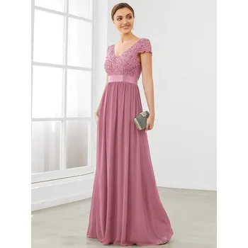 Dámské šaty Ever Pretty růžové orchyd šaty s krajkou 057 Velikost: L / 40 / 08 / 12