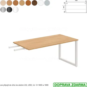 Psací stůl US O 1600 RU Hobis UNI - Stůl řetězící do úhlu 160 x 80