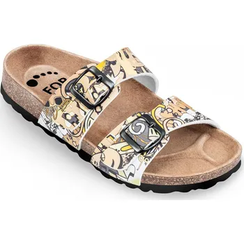 Dámské pantofle Obuv zdravotní FORcare 203040 béžová potisk graffiti Velikost: 37