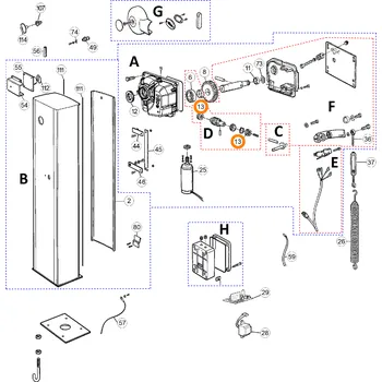 PMCU11.4630 ložisko pro pohon Nice ME3000, závory WIL4 a WIL6
