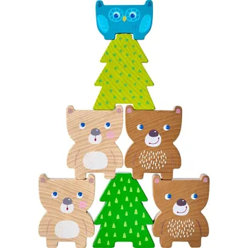 Dřevěná hračka Stohovací hra - lesní zvířata