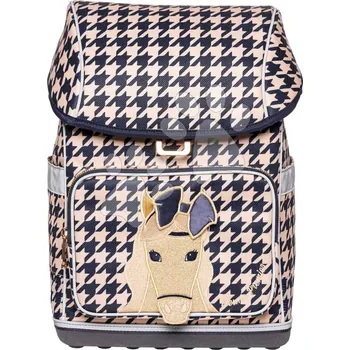 Školní batoh Školní batoh velký Ergomaxx Houndstooth Horse Jeune Premier ergonomický luxusní provedení 41*27 cm