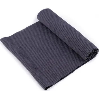 Elastický náplet žebrovaný 15x80 cm, barva 10 (020) šedá tmavá