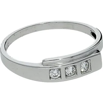 Prsten Goldstore Stříbrný prsten tři zirkony Velikost: 53