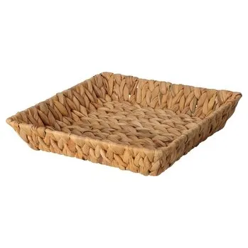 Pletený košík z vodního hyacintu 29x29x6 cm