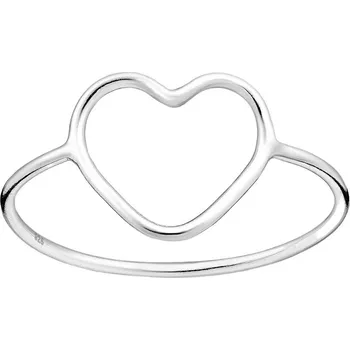 Prsten Prstýnkárna Srdceryvný stříbrný prsten ve tvaru srdce AG 925 ≤ 0,7 g Velikost prstenu: 6 (51/52)