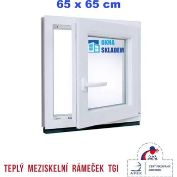 Okno ERKADO Plastové okno 65 x 65 cm bílé otevíravé i sklopné pravé