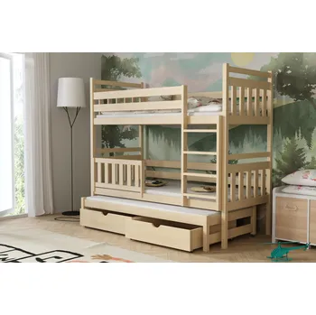 Postel Max-i Patrová postel s přistýlkou PYKE KIDBED FOUR + rošty Zvolte rozměr:: 80 x 180 cm, Zvolte barvu:: barva modrá + ŠUPLÍKY