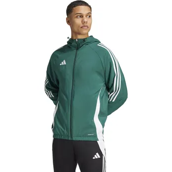 Míčový sport Šusťáková bunda Adidas Tiro 24 Windbreaker zeleno bílá Velikost: 128