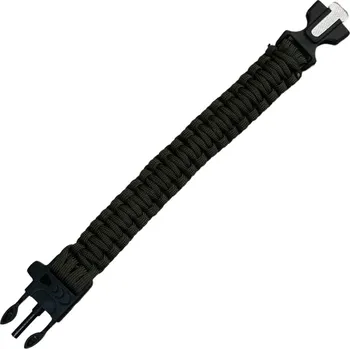 Vybavení pro přežití Survival náramek 4v1 Oliva Píšťalka/křesadlo/nožík/paracord-23cm - A.C.M.
