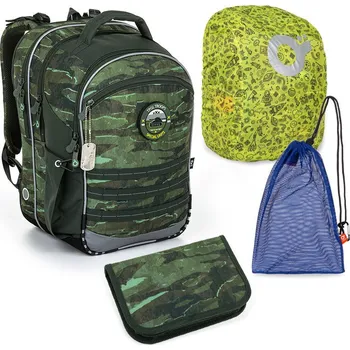 Školní batoh Velký školní set Topgal COCO 23040 B - batoh + penál + pytlík na přezůvky + pláštěnka