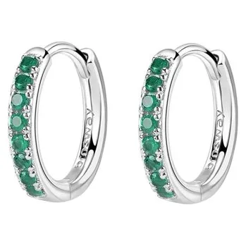 Náušnice Stříbrné náušnice kroužky Brosway Fancy Life Green FLG81 pár + dárek zdarma