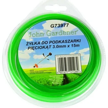 Struna do sekačky zelená zesílená, 3,0mm, 15m, hvězdicový profil, nylon GEKO