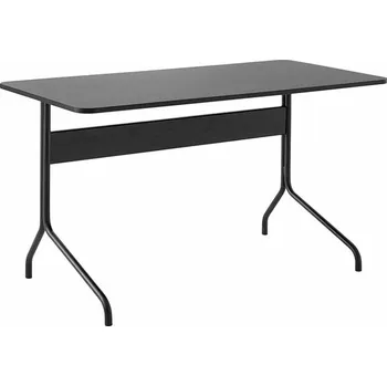 Psací stůl Pracovní stůl &Tradition Pavilion AV16 černé linoleum černá dubová dýha černé podnoží