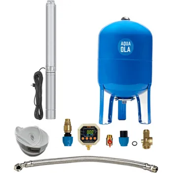 Domácí vodárna AQUA OLA Domácí vodárna s ponorným čerpadlem 3" IPRO 1-20/50l - RTS - odolnost proti písku s Digitálním tlakovým spínačem