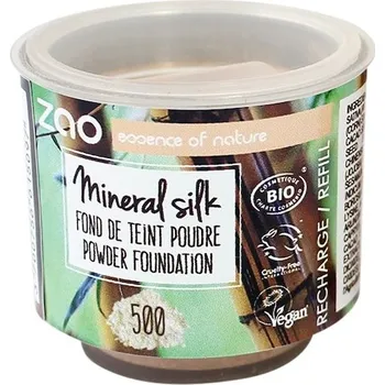 Přípravek na tvář Zao Teint FoundationRefill Mineral Silk Powder Foundation 500 Mattifying Invisible 15 g (28&nbsp;133,00 Kč / 1 kg)