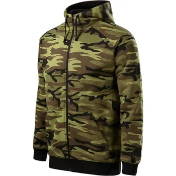 Pánská mikina MALFINI, a.s. Camo Zipper C19 Barva: camouflage green, Velikost: S