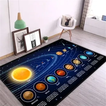 Koberec Koberec do dětského pokoje s 3D planetami - 8,60 x 90 cm 24 x 36 palců